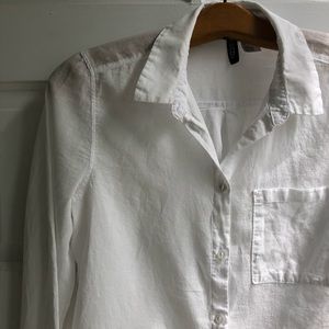 H&M Divided Lightweight White Cotton Button-Up